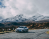 Mercedes on a scenic route in the Scottish Highlands for a St Andrews transfer.