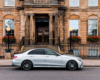 Mercedes-Benz E-Class parked for hotel transfer in Edinburgh, poised for the journey to St Andrews.