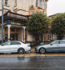 Mercedes-Benz vehicles poised for executive hotel transfers at the Perle Oban Hotel entrance.